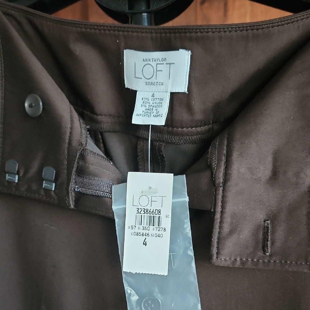 LOFT Women's Dark Brown Cropped Pants - Picture 2 of 8